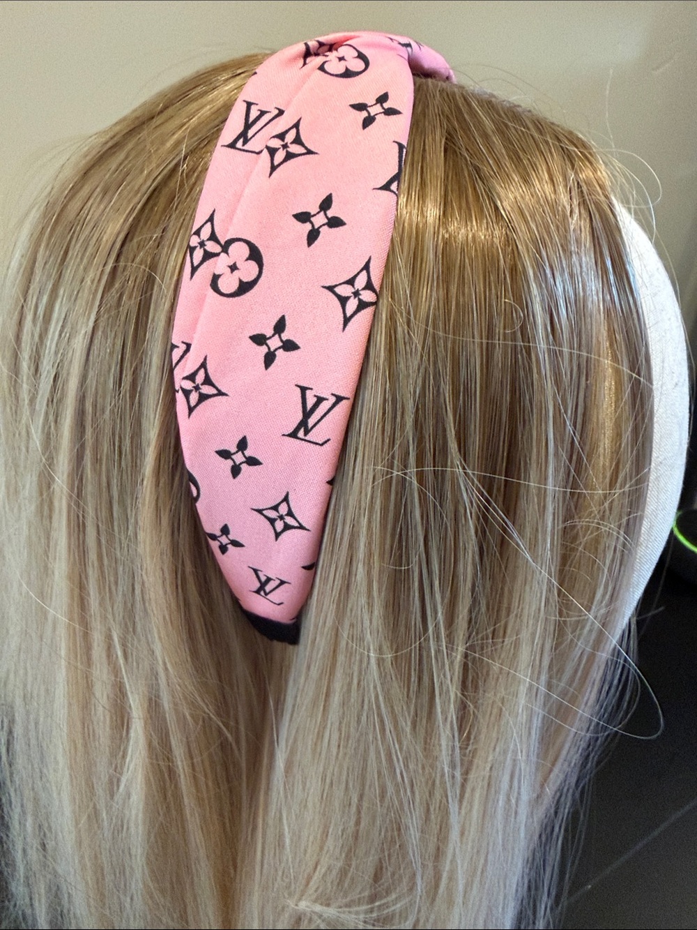 Louis Vuitton Pink and Black Monogram Headband - Picture 2 of 3